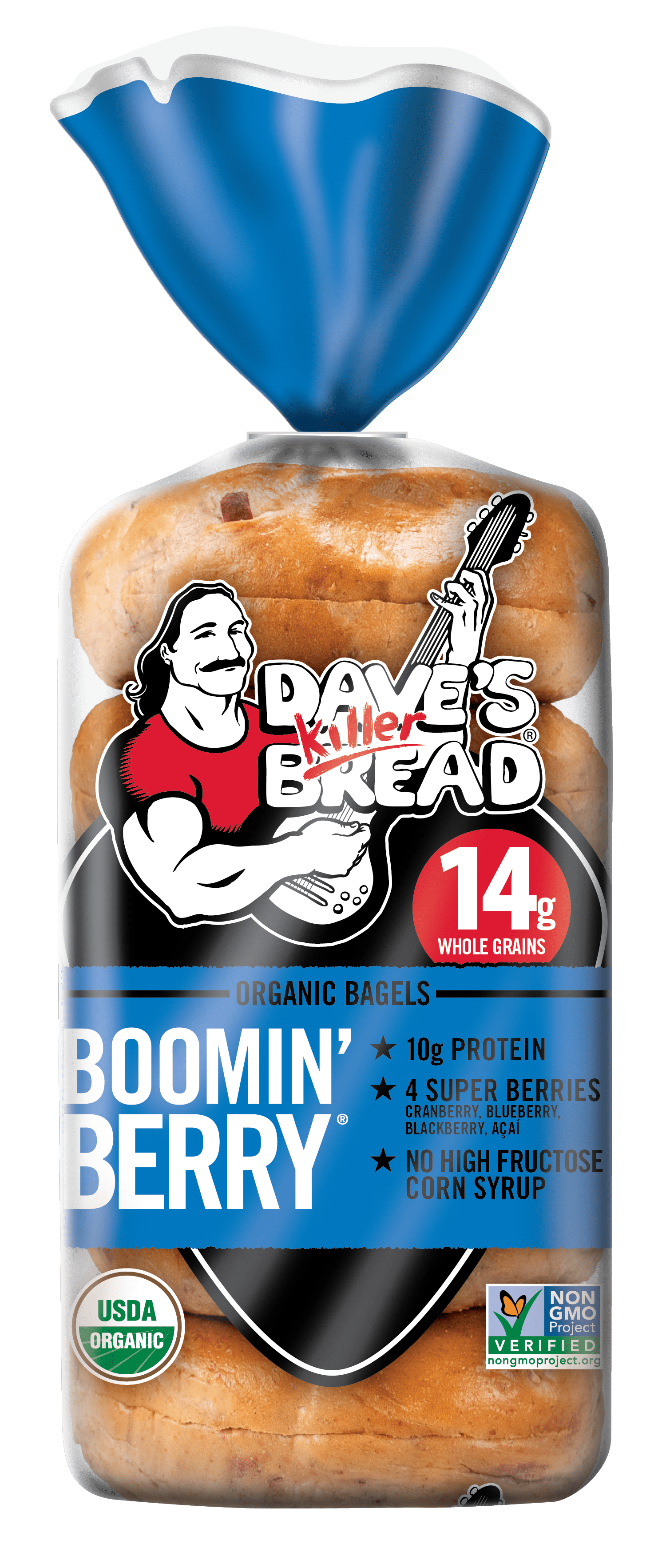 Dave's Killer Bread Boomin' Berry Organic Bagels, 16.75 oz, 5 Ct, Shelf-Stable