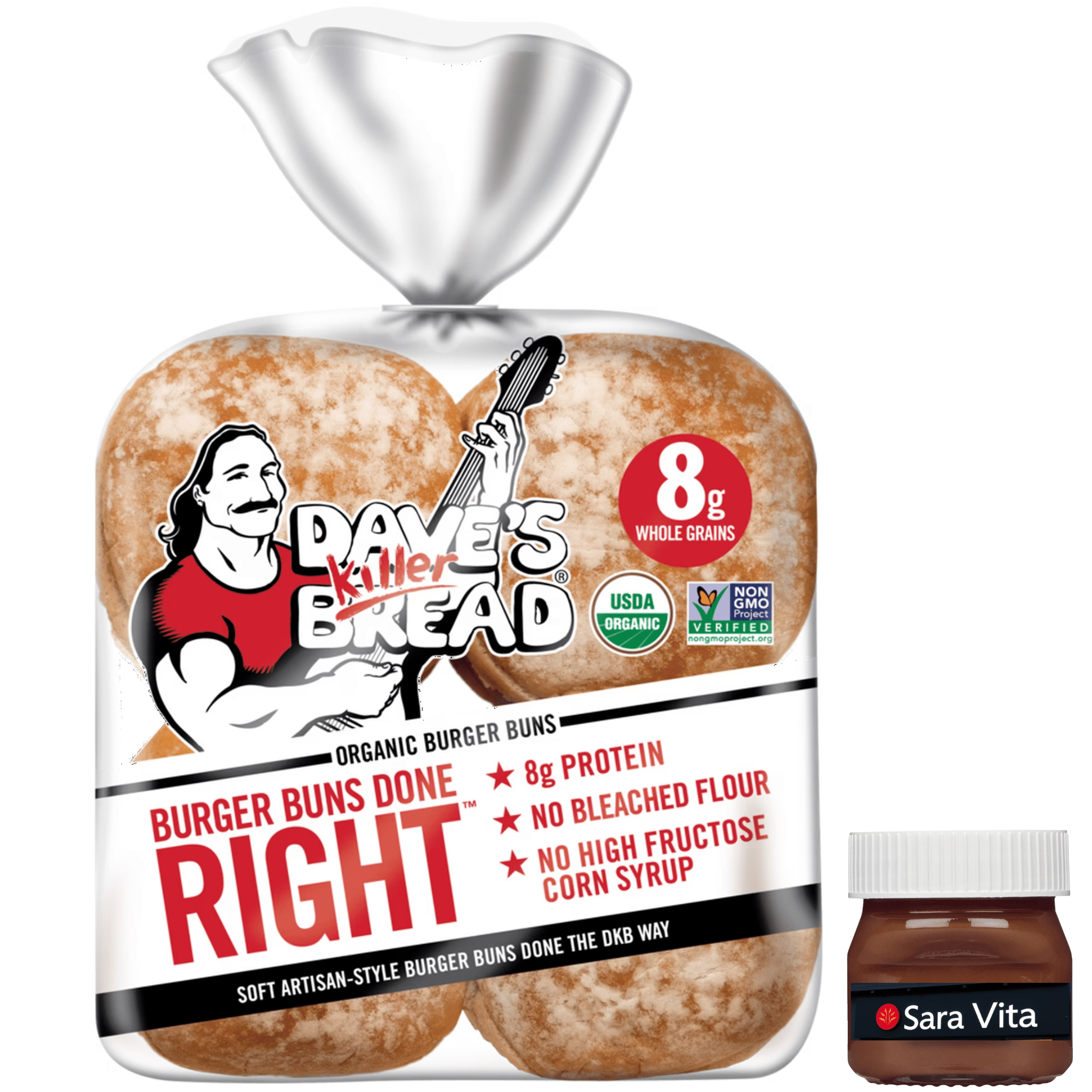 Dave's Killer Bread Burger Buns Done Right, Organic Hamburger Buns, 8 ...