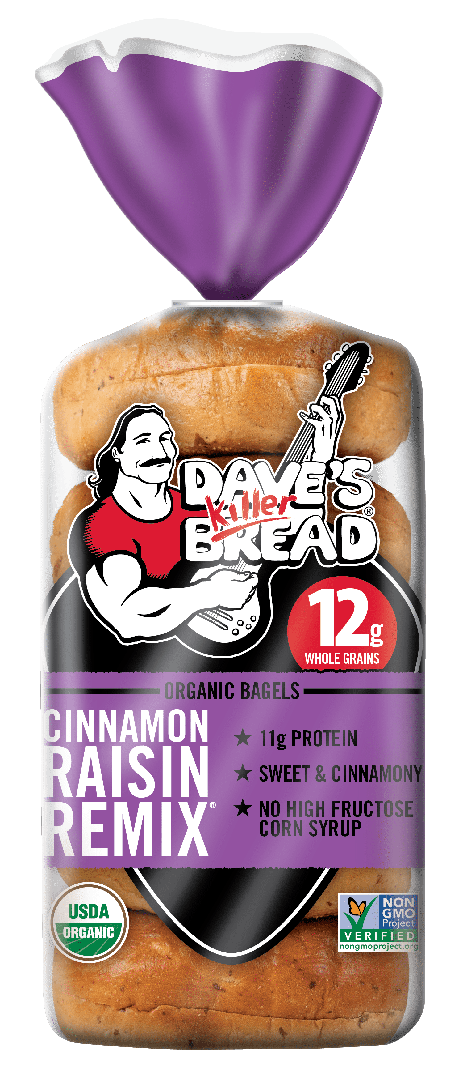 Dave's Killer Bread Cinnamon Raisin Remix Organic Bagels, 16.75 Oz., 5 Ct, Shelf-Stable