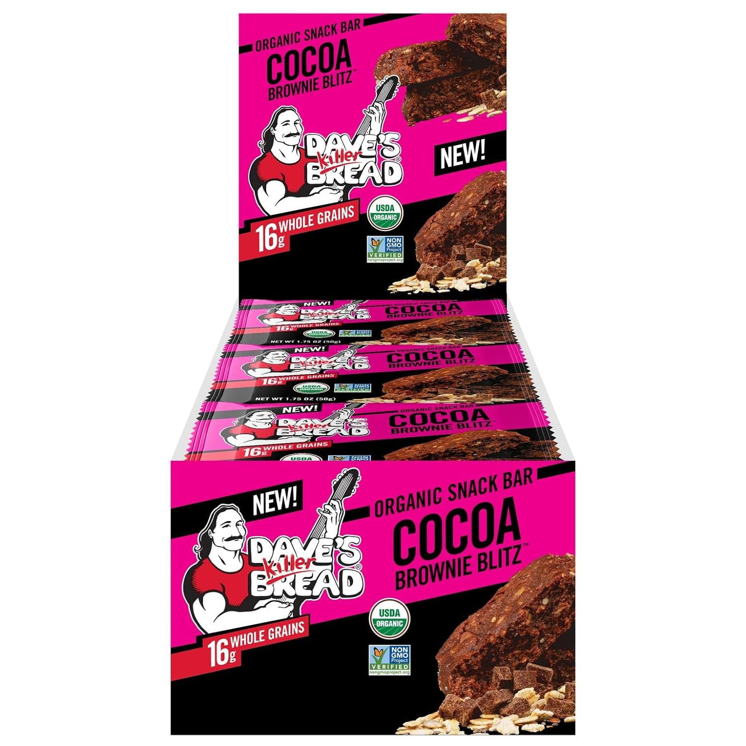 Dave's Killer Bread Organic Cocoa Brownie Blitz Snack Bars 12 Pack