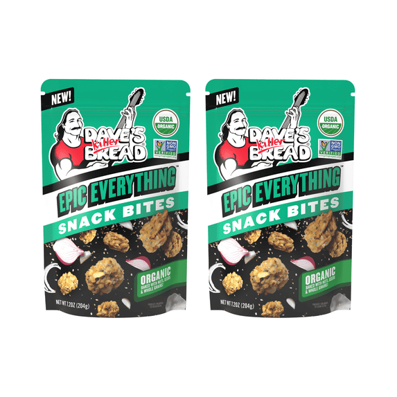 Dave's Killer Bread Epic Everything Organic Snack Bites, Everything Flavor Organic Snacks, 7.2 oz (Pack of 2)