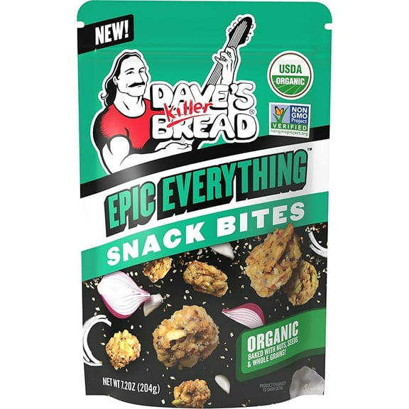 Dave's Killer Bread Epic Everything Organic Snack Bites, Everything Flavor Organic Snacks, 7.2 oz