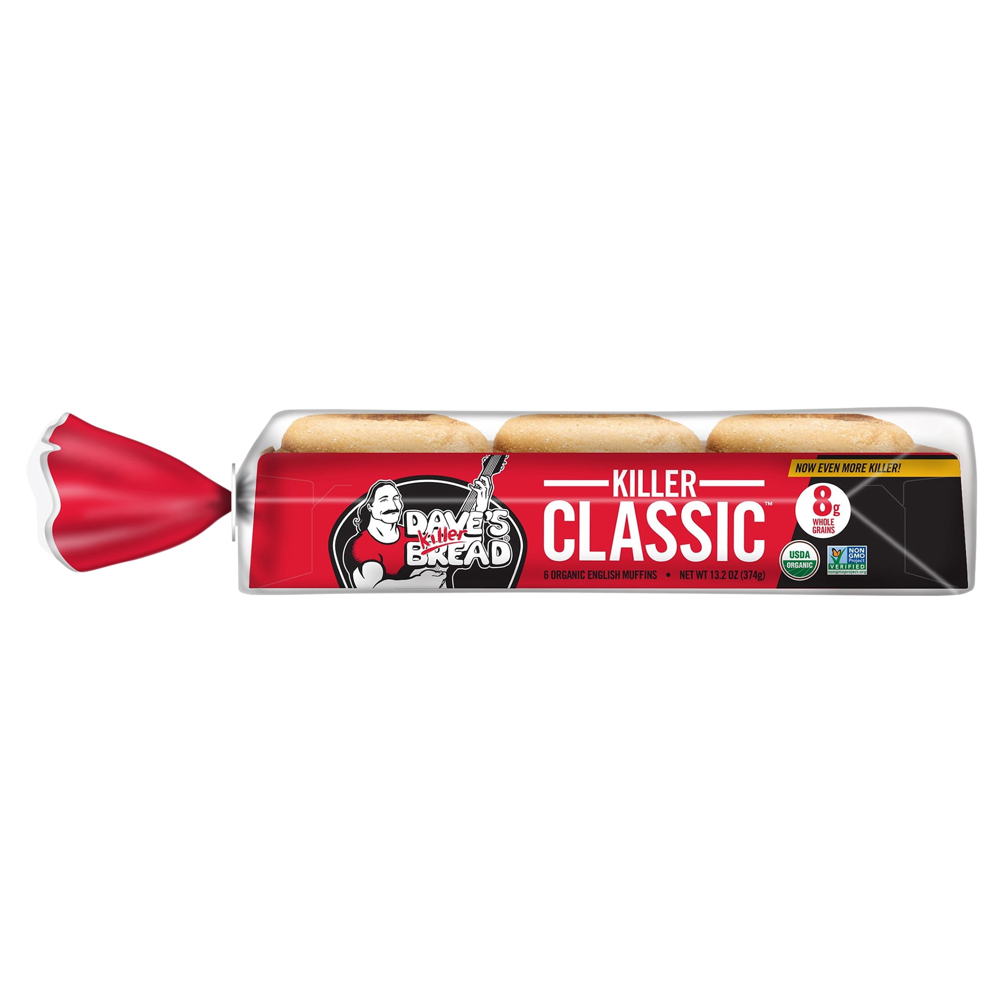 Dave's Killer Bread Killer Classic English Muffins, Organic English Muffins, 6 Ct, Shelf-Stable