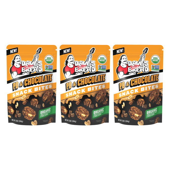 Dave's Killer Bread PB & Chocolate Organic Snack Bites, Organic Snacks, 7.2 oz (Pack of 3)