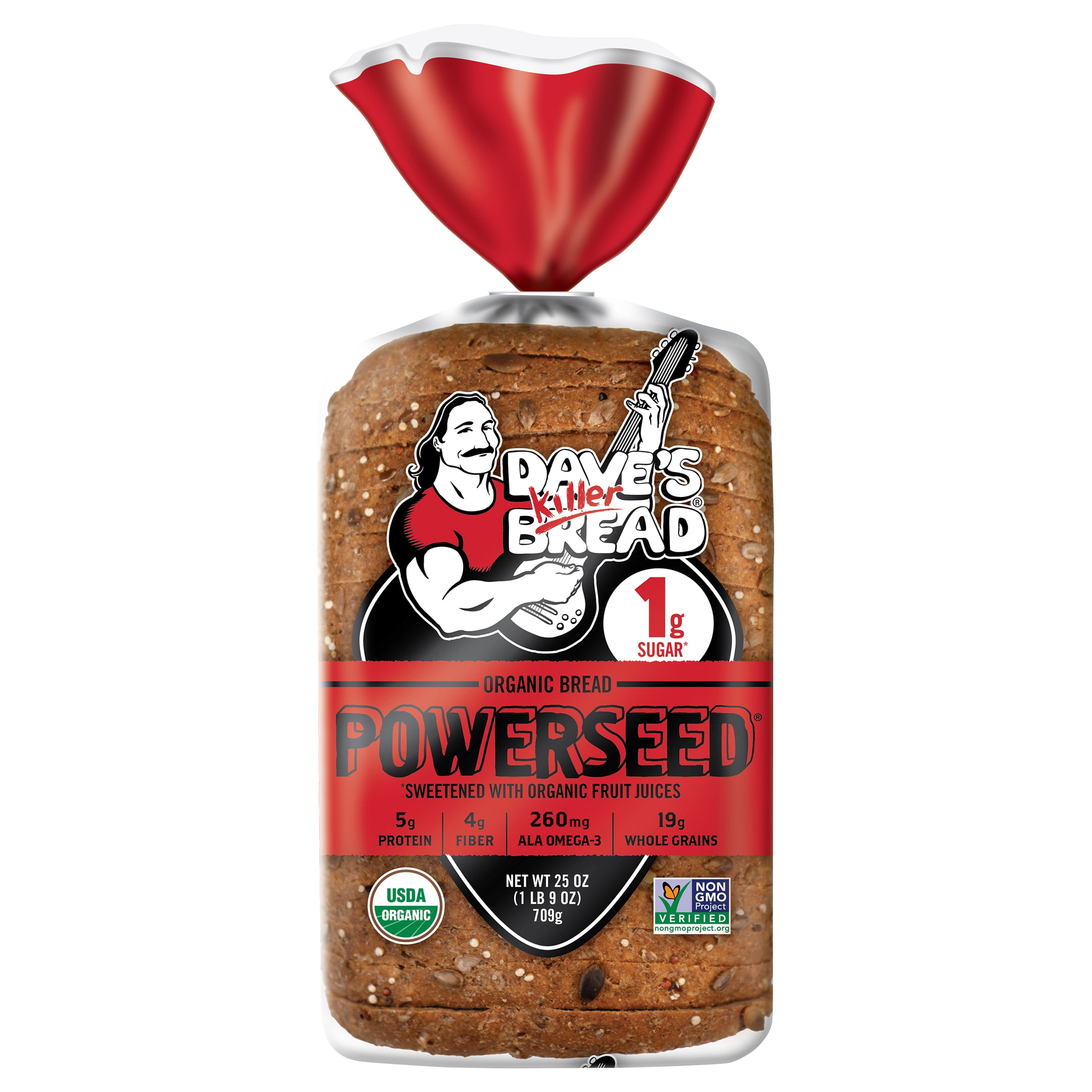 Dave's Killer Bread Powerseed Organic Sliced Bread Loaf, 25 oz, Shelf-Stable