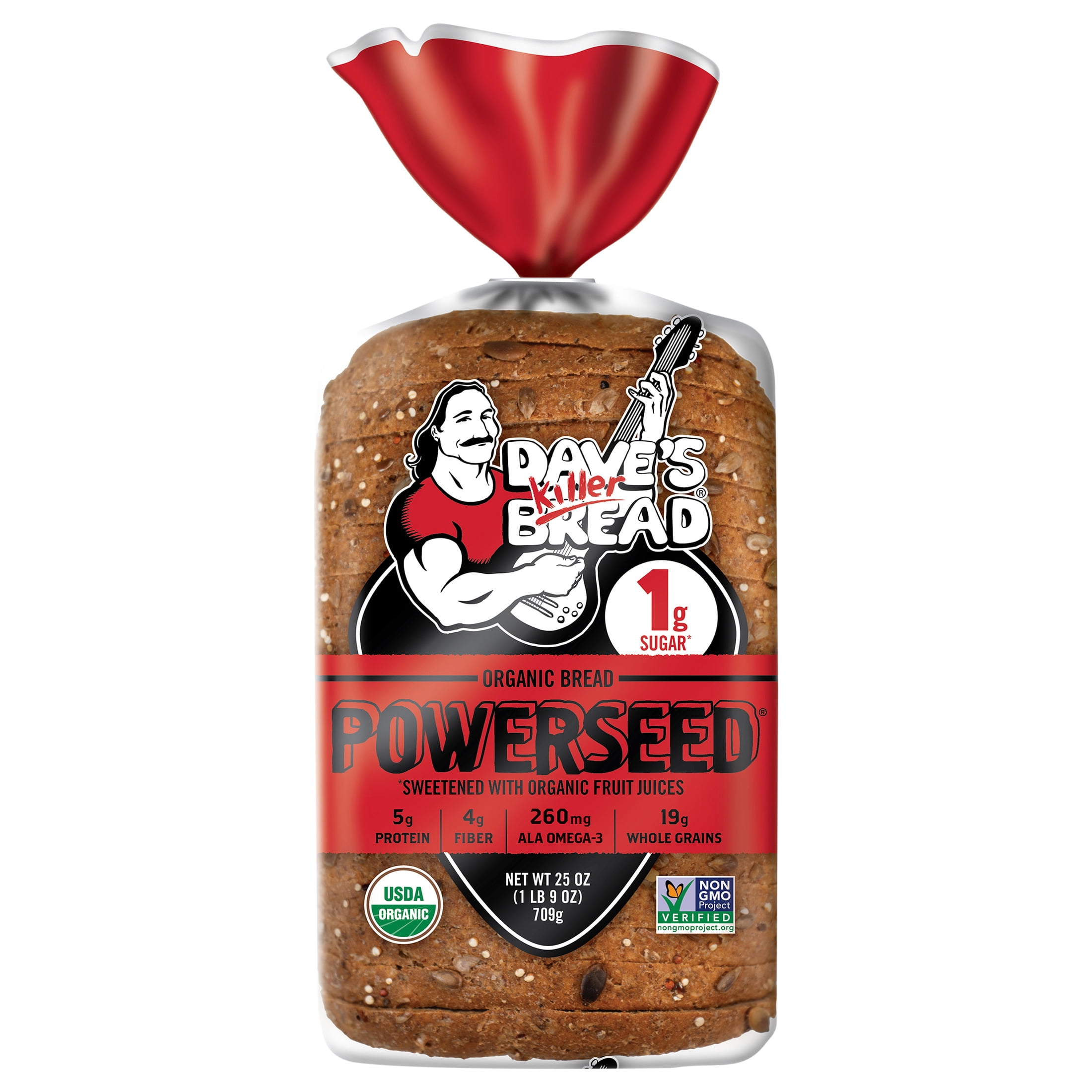 Dave's Killer Bread, Organic Sliced Bread Loaf, 25 oz, Powerseed ...