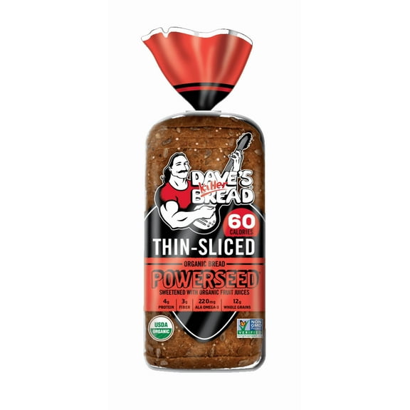 Dave's Killer Bread Powerseed Thin-Sliced, Seeded Organic Bread, Shelf-Stable, 20.5 Ounce Loaf