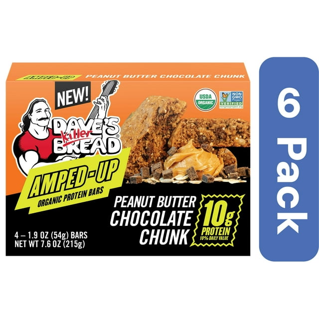 Dave's Killer Bread Protein Bar Organic Peanut Butter Chocolate Chip 7.6 oz (Pack Of 6)