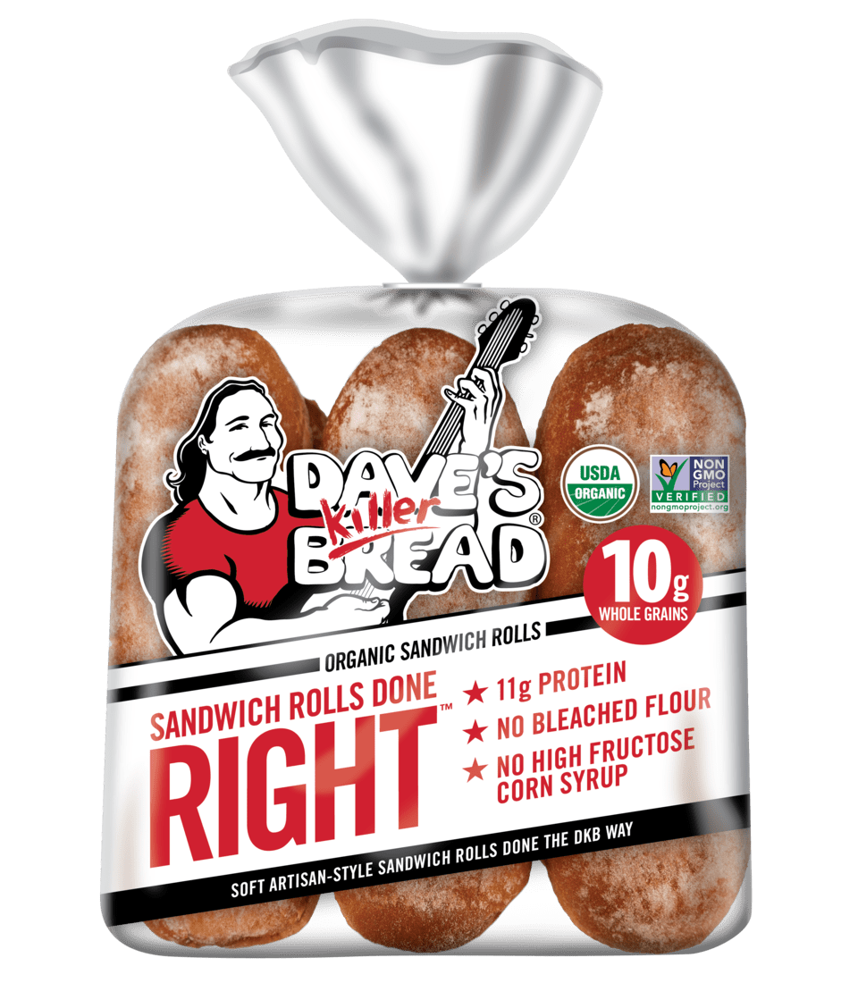 Dave's Killer Bread Sandwich Rolls Done Right, Organic White Bread Sandwich Rolls, 6 Count