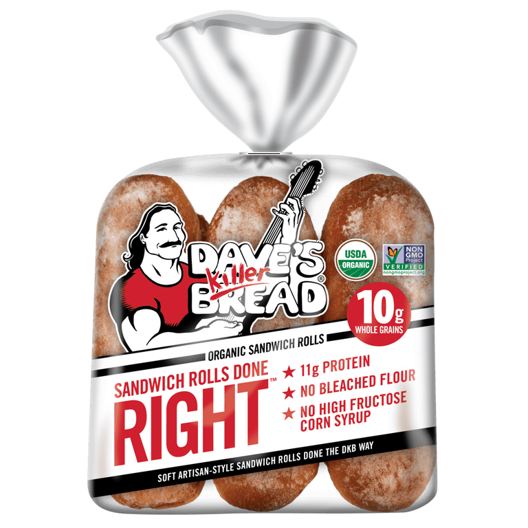 Dave's Killer Bread Sandwich Rolls Done Right, Organic White Bread