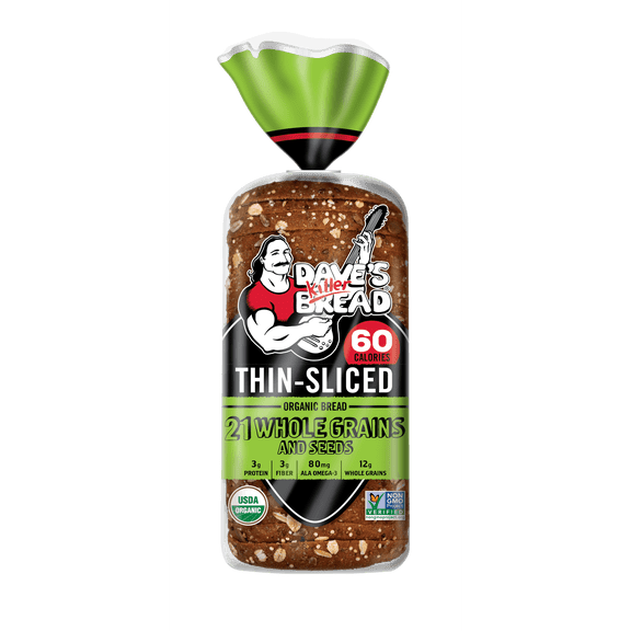 Dave's Killer Bread Thin Sliced 21 Whole Grains and Seeds Organic Bread 20.5 oz. Loaf