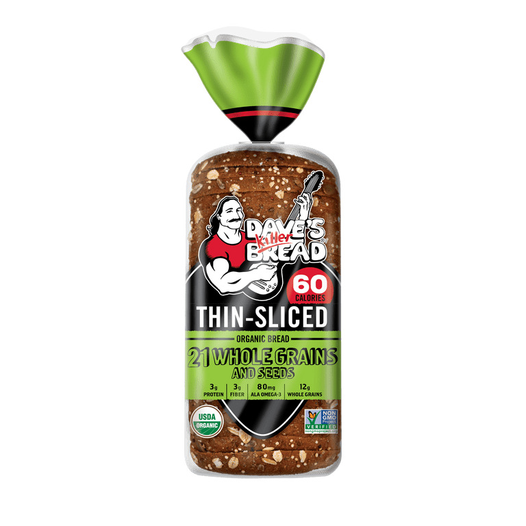 Dave's Killer Bread 21 Whole Grains and Seeds Thin-Sliced Organic Bread Loaf, 20.5 oz