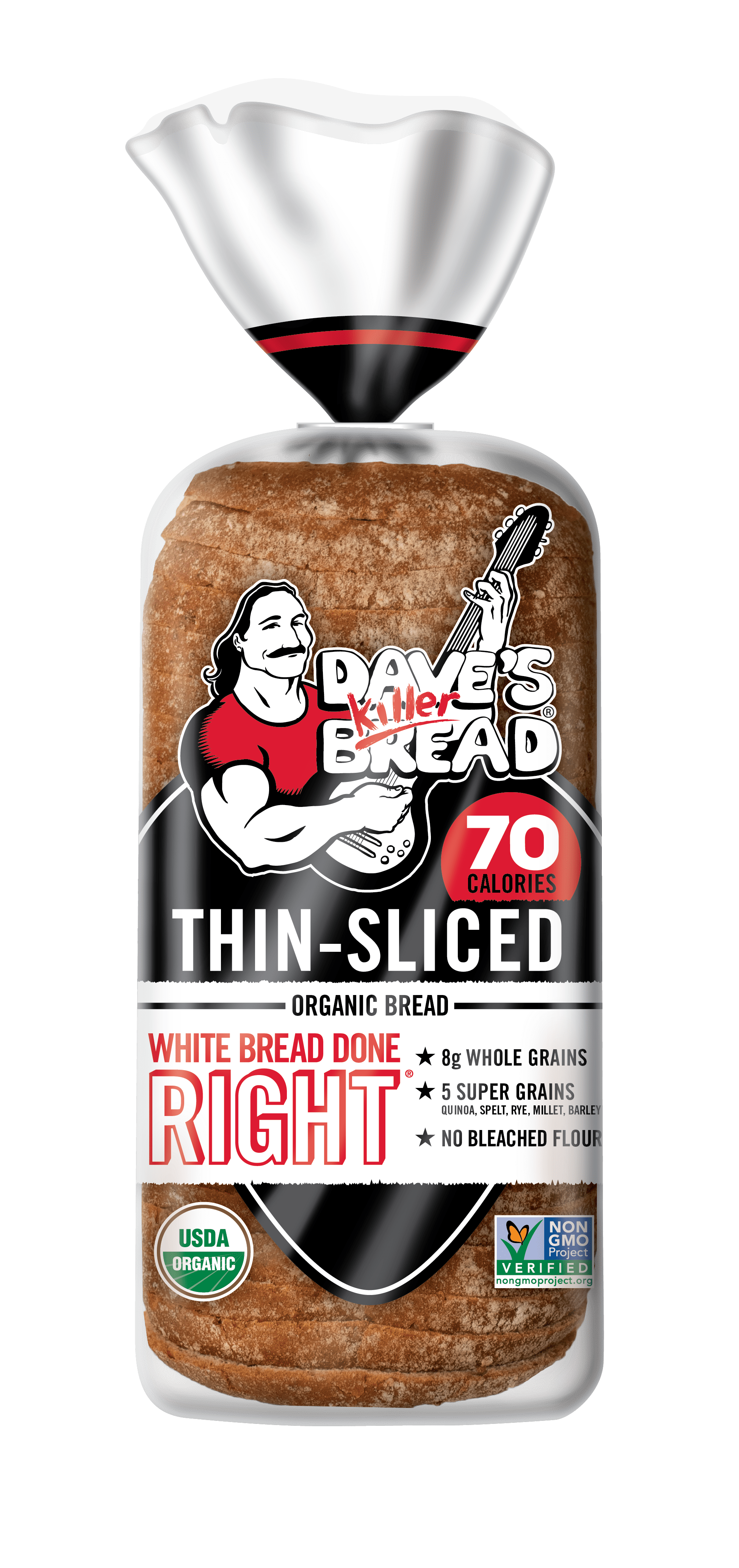 Dave's Killer Bread White Bread Done Right Thin Sliced Organic Bread, 20.5 oz, Shelf-Stable