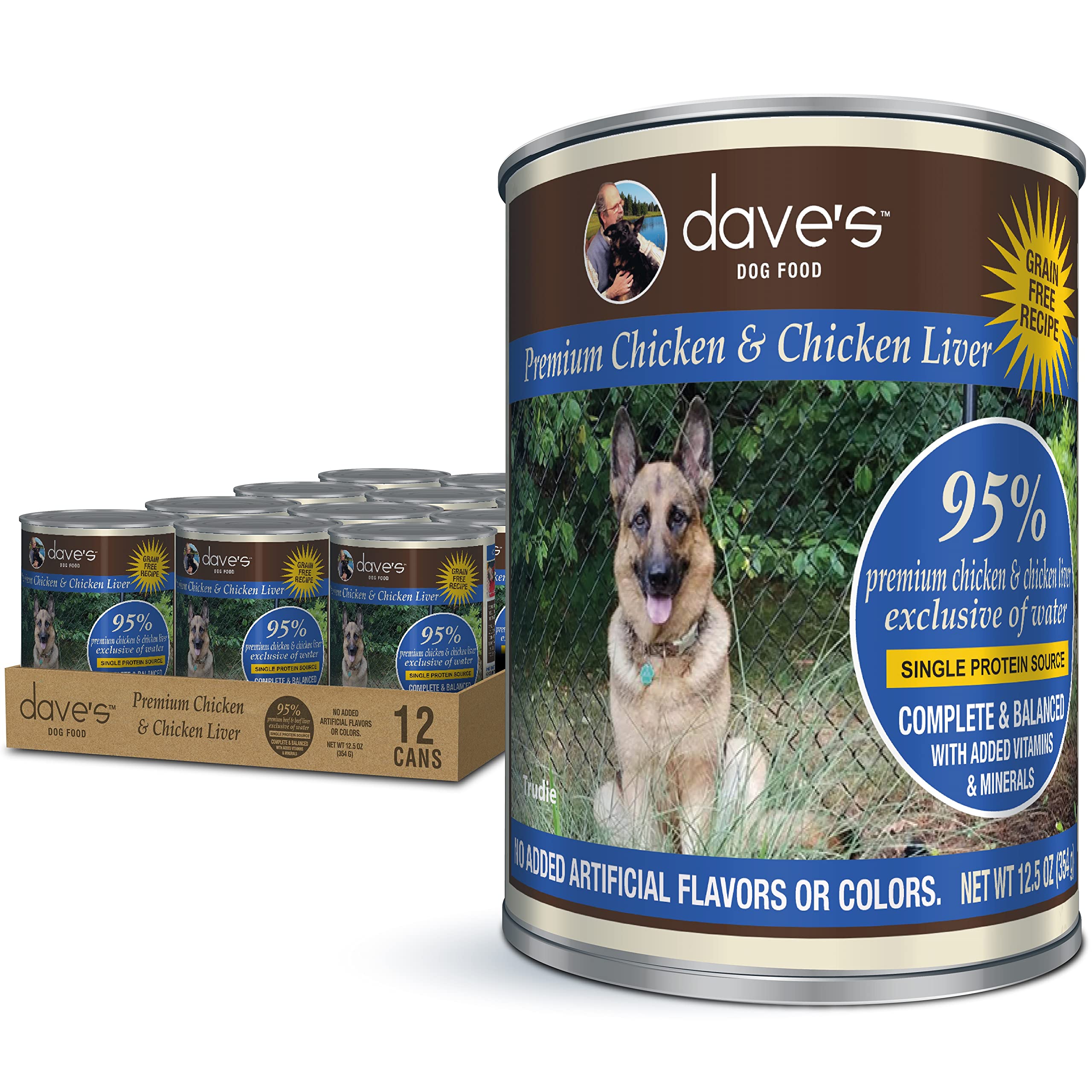 Dave's Pet Food Grain YPF5 Free Wet Dog Food (95 Chicken & Chicken