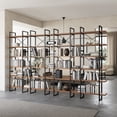 thumbnail image 1 of Davee Brown Walnut Color 6 Tiers Display and Storage Room Divider Bookcase, 1 of 3
