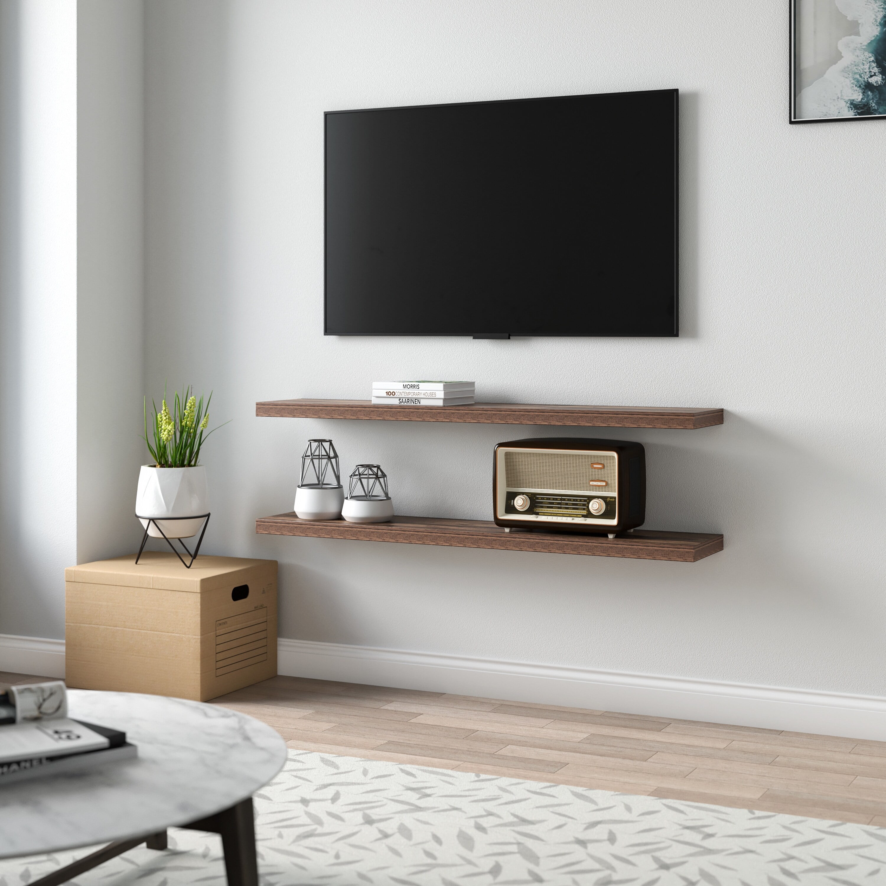Davee Furniture Set of 2 Modern and Contemporary Antique Walnut ...