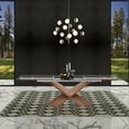 thumbnail image 1 of Davee Transparent Glass Top with Wood Leg Extendable Dining Table, 1 of 5