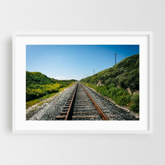 Davenport Railroad - Santa Cruz California Photography White Framed Wall Art Print 20 x 30 inches