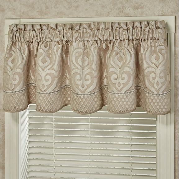 Davenport Scalloped Valance Sand 72 x 20 Scalloped Valance 72 x 20 Inches