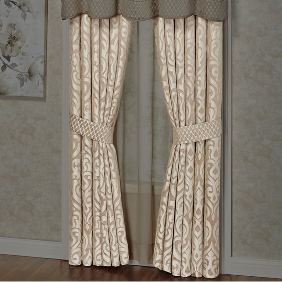 Davenport Wide Tailored Curtain Pair Sand Curtain Pair 100 x 84 Inches