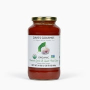 Dave’s Gourmet Organic Roasted Garlic and Sweet Basil Tomato Pasta Sauce, Perfect for Spaghetti, Shelf-Stable, Gluten-Free, Vegan, 24oz Jar