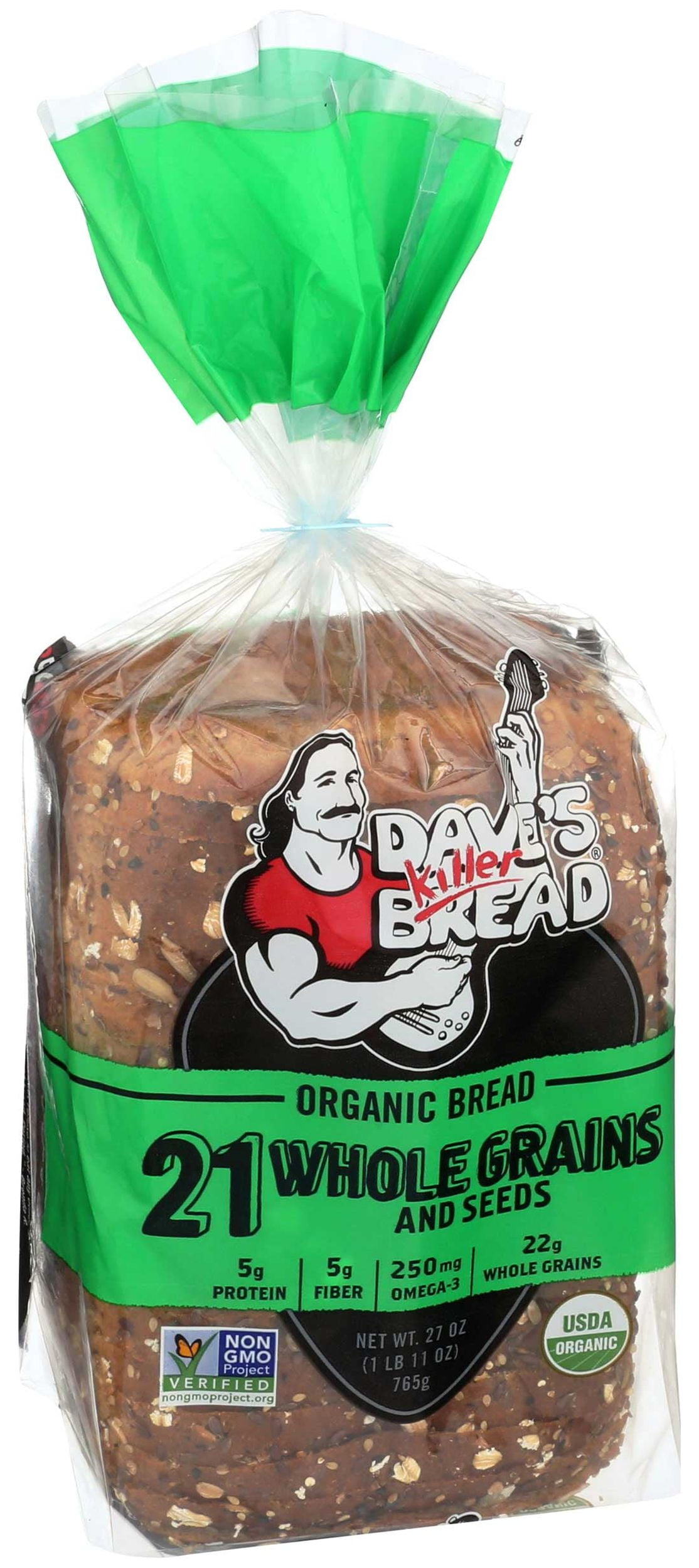 Daves Killer Bread Organic 21 Whole Grain and Seeds Bread, 27 Ounce -- 8 per Case.
