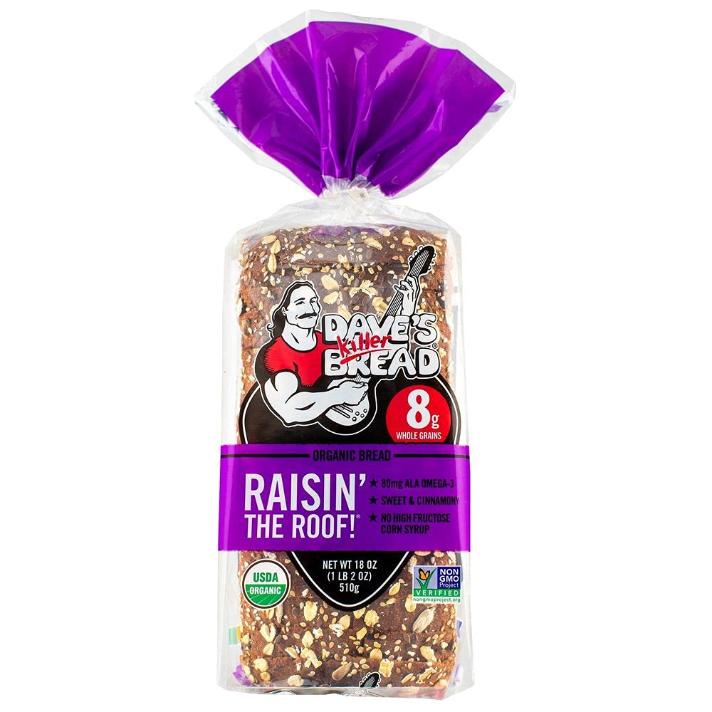 Daves Killer Bread Organic Whole Wheat, Raisin The Roof Bread, 18 Oz