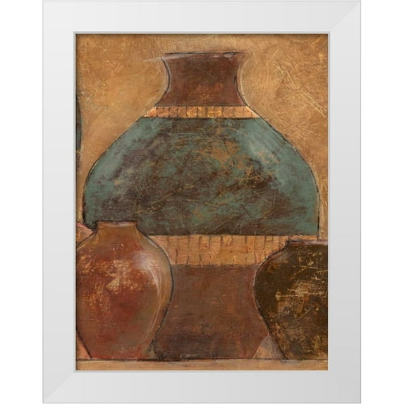 Davey, Linda 25x32 White Modern Wood Framed Museum Art Print Titled - Pots III