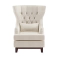 thumbnail image 1 of Davi Beige Textured Upholstery Tufted Back Wingback Chair, 1 of 5