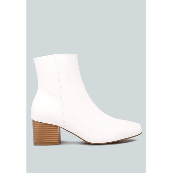 Davia Leather Square Toe Ankle Boots