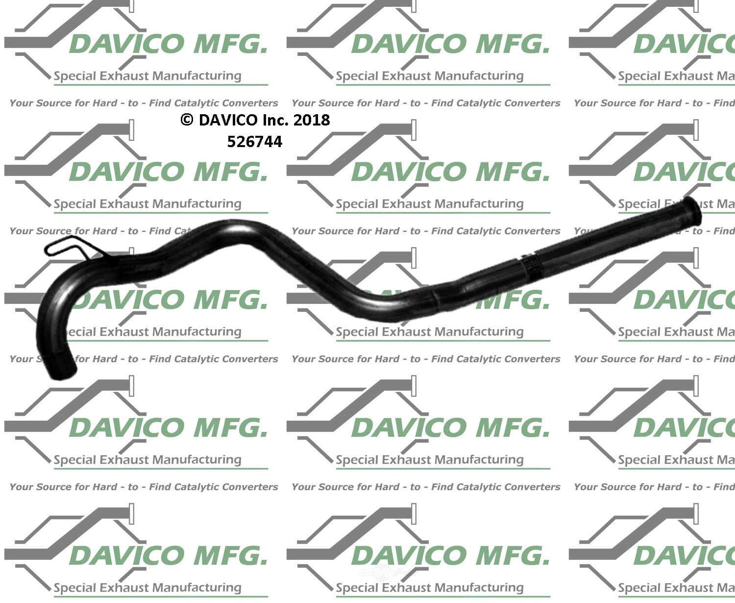Davico Mfg 526744 Prebent Exhaust Pipe