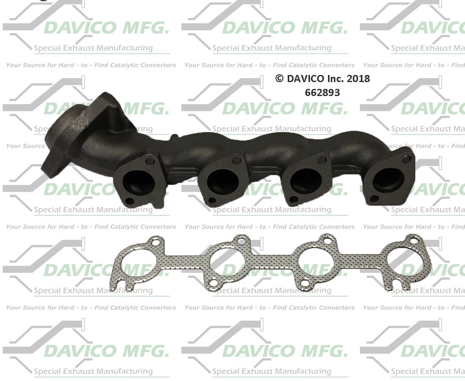 Davico Mfg 662893 Stand alone Exact-Fit exhaust manifold