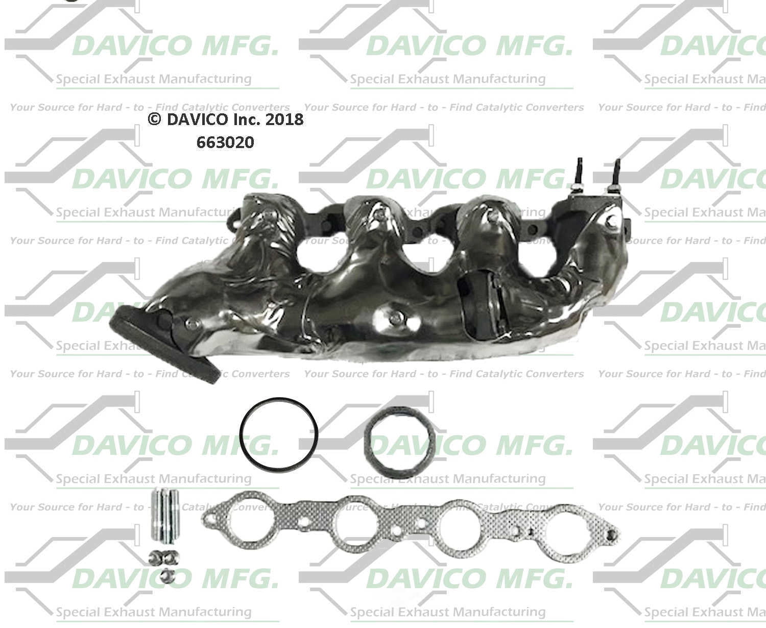Davico Mfg 663020 Stand alone Exact-Fit exhaust manifold