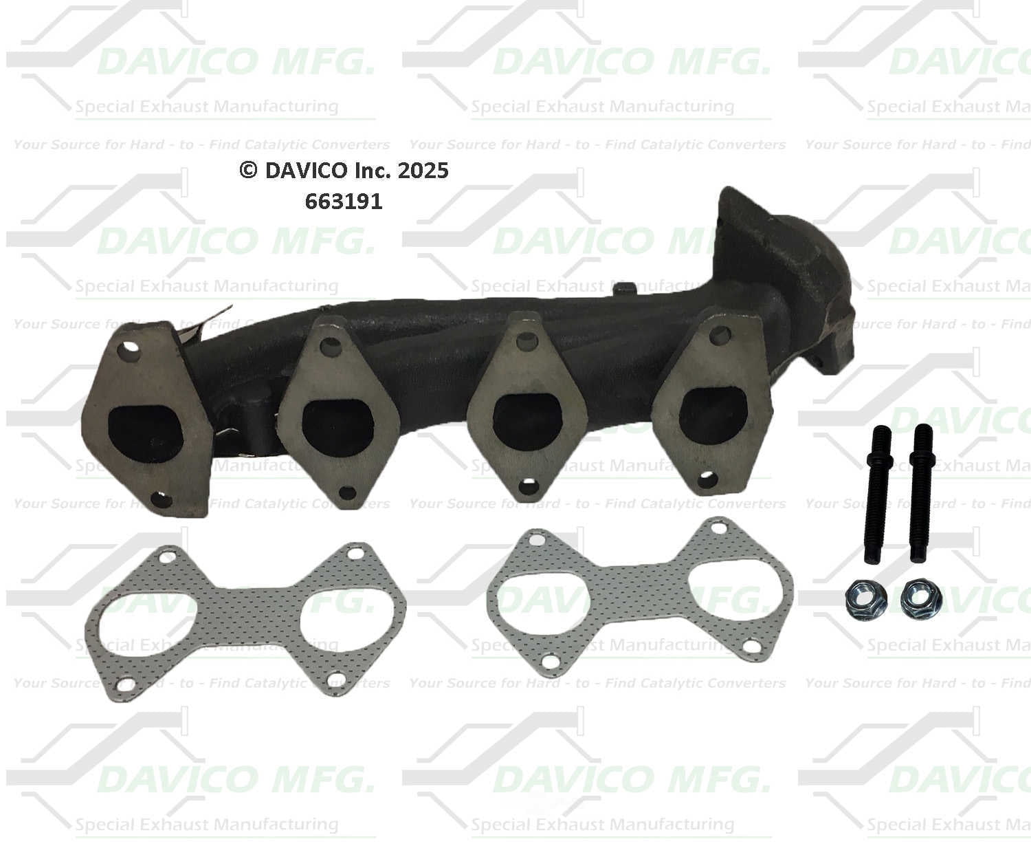 Davico Mfg 663191 Stand alone Exact-Fit exhaust manifold
