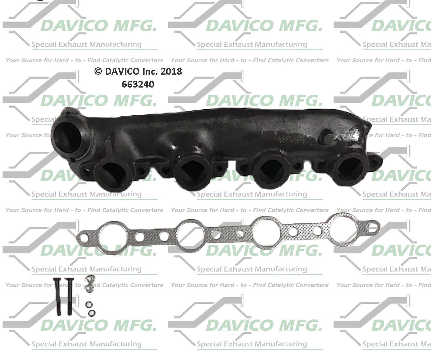 Davico Mfg 663240 Stand alone Exact-Fit exhaust manifold