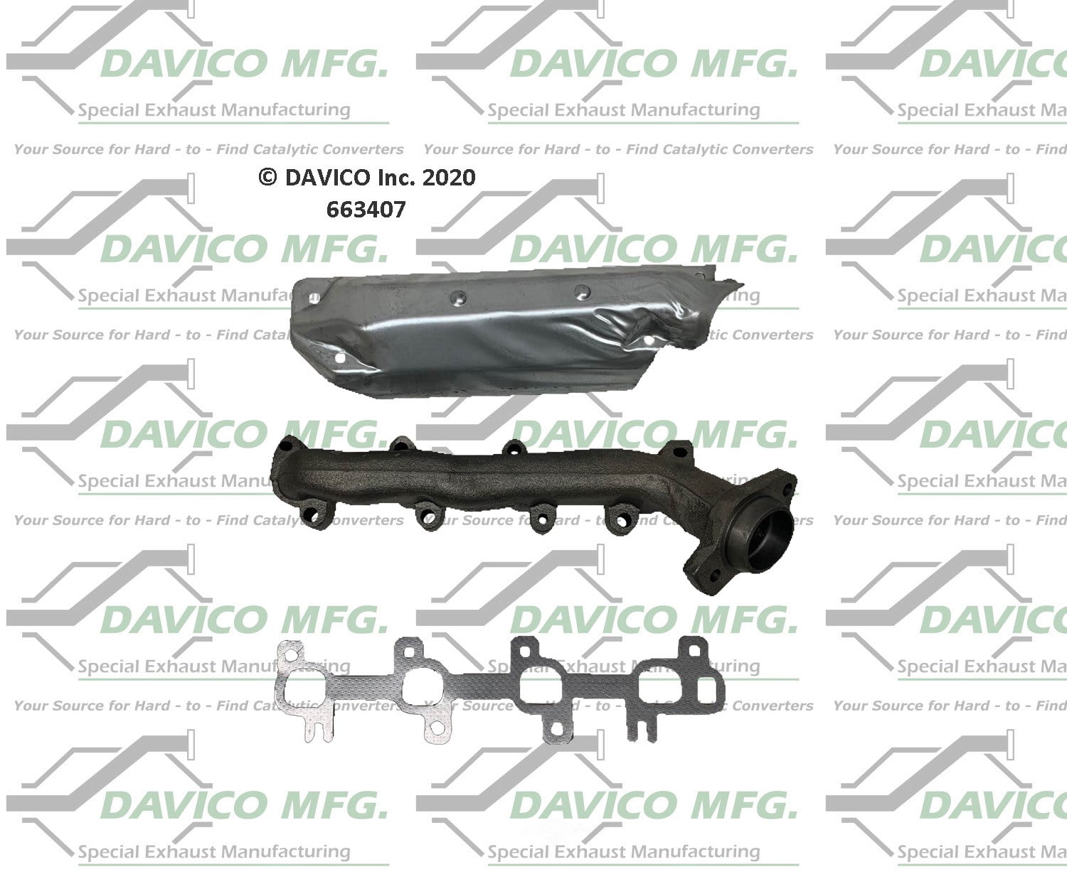 Davico Mfg 663407 Stand alone Exact-Fit exhaust manifold