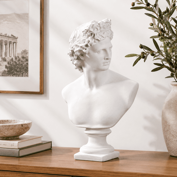 David 11.8 Inch Classic Greek Man Bust Statue Roman Apollo Sculpture Home Decor