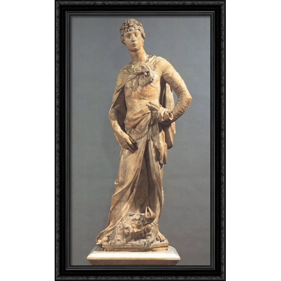 David 24x40 Large Black Ornate Wood Framed Canvas Art by Donatello