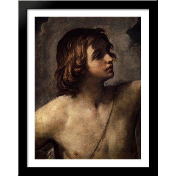 David 28x36 Large Black Wood Framed Print Art by Guido Reni