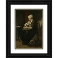 thumbnail image 1 of David Adolph Constant Artz 11x14 Black Ornate Wood Framed Double Matted Museum Art Print Titled: Lulled to Sleep (1871), 1 of 5