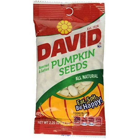 David All Natural Roasted & Salted Pumpkin Seeds 2.25 oz (Pack of 4)