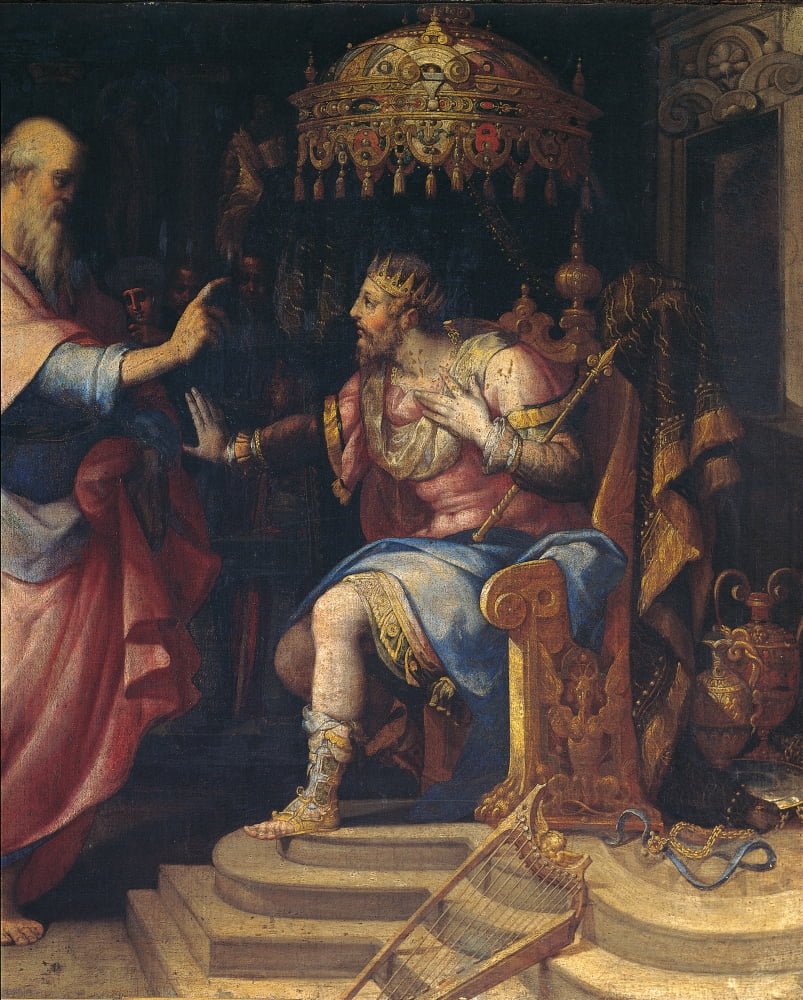 David And The Prophet Nathan Canvas Art - (24 x 36)