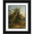 thumbnail image 1 of David Bates 2x Matted 20x24 Black Ornate Framed Art Print 'Mending the Fence, Sutton Park', 1 of 2