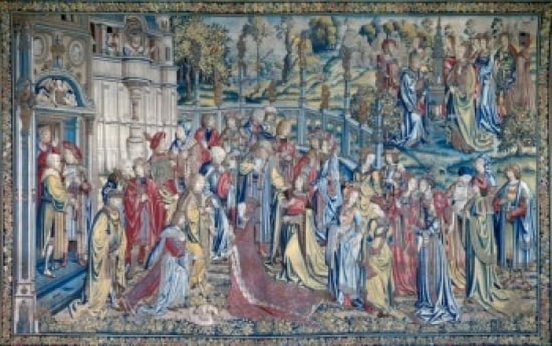 David and Bathsheba (Bathsheba Asked to the Court) tapestry France Ecouen Musee Nationale de la Renaissance Canvas Art - Bibliotheque Nationale (24 x 36)