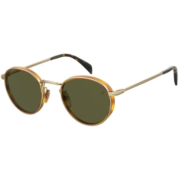 David Beckham DB 1033/S Yellow Gold Horn/Green 49/23/145 men Sunglasses