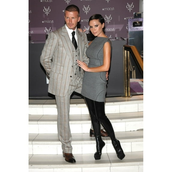 David Beckham Victoria Beckham (Wearing Antonio Berardi) At In-Store Appearance For Beckham