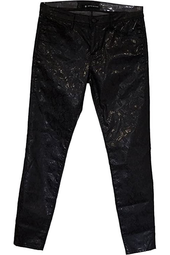 David Bitton Black Shiny Snake Super Skinny Jeans 31