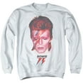 thumbnail image 1 of David Bowie Aladdin Sane 75 Unisex Adult Crewneck Sweatshirt (X-Large) White, 1 of 1