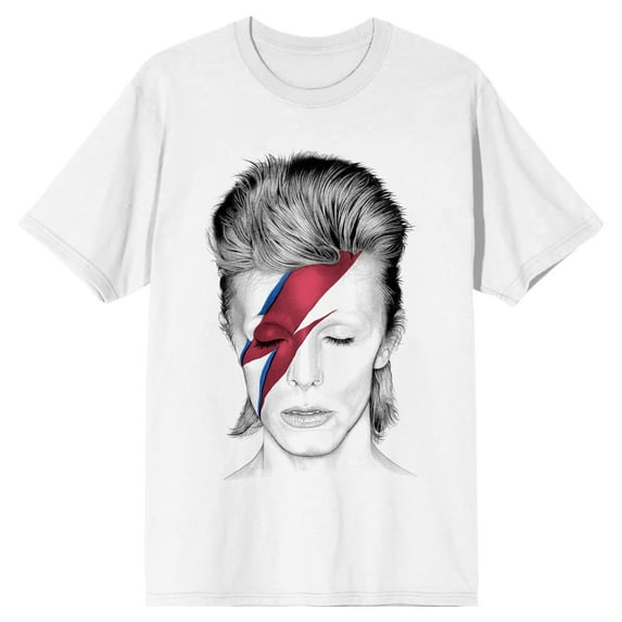 David Bowie Aladdin Sane Album Art Men's White T-shirt - 5XL