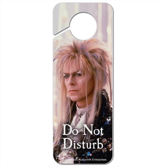 David Bowie As Jareth From The Labyrinth Candles Background Plastic Door Knob Hanger Sign